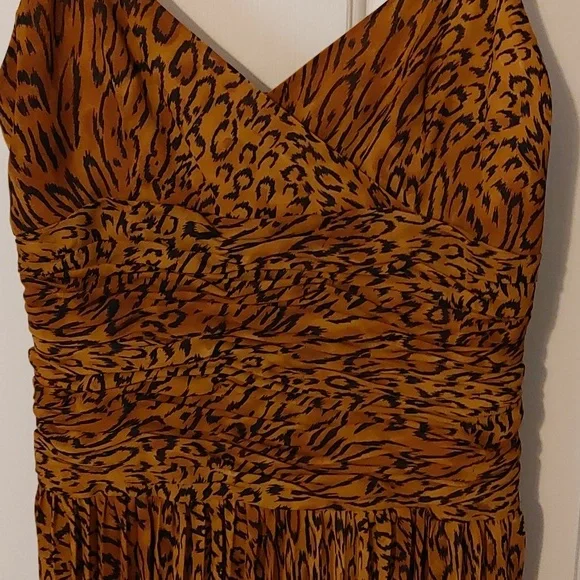 Due' Per Due' Veste Midi Dress Women's Size 4 Animal Print Vintage Look Prom - Picture 3 of 10